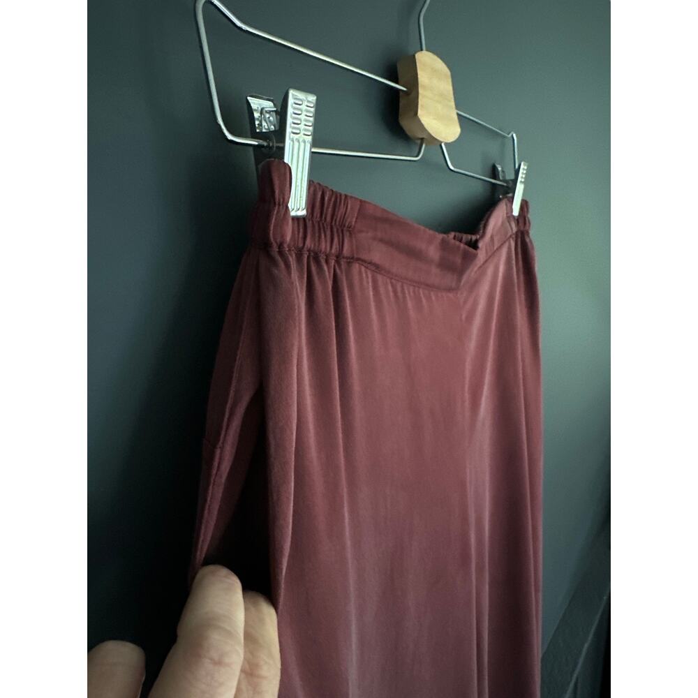 LUNYA Washable Silk High Rise Pajama Pants in Fancy Burgundy Size XL - Picture 6 of 11